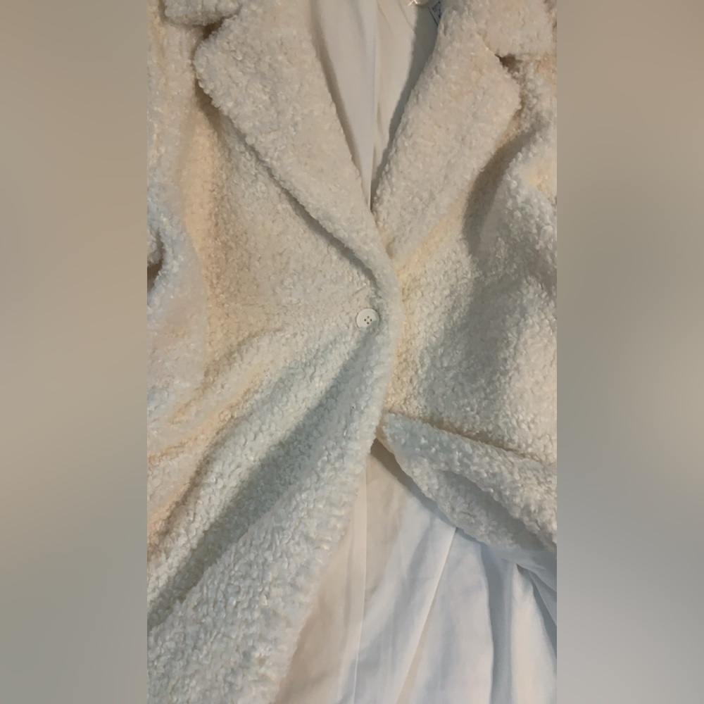 Denise Bidot x Sonoma Cream Teddy Sherpa Coat Plus Size 3X